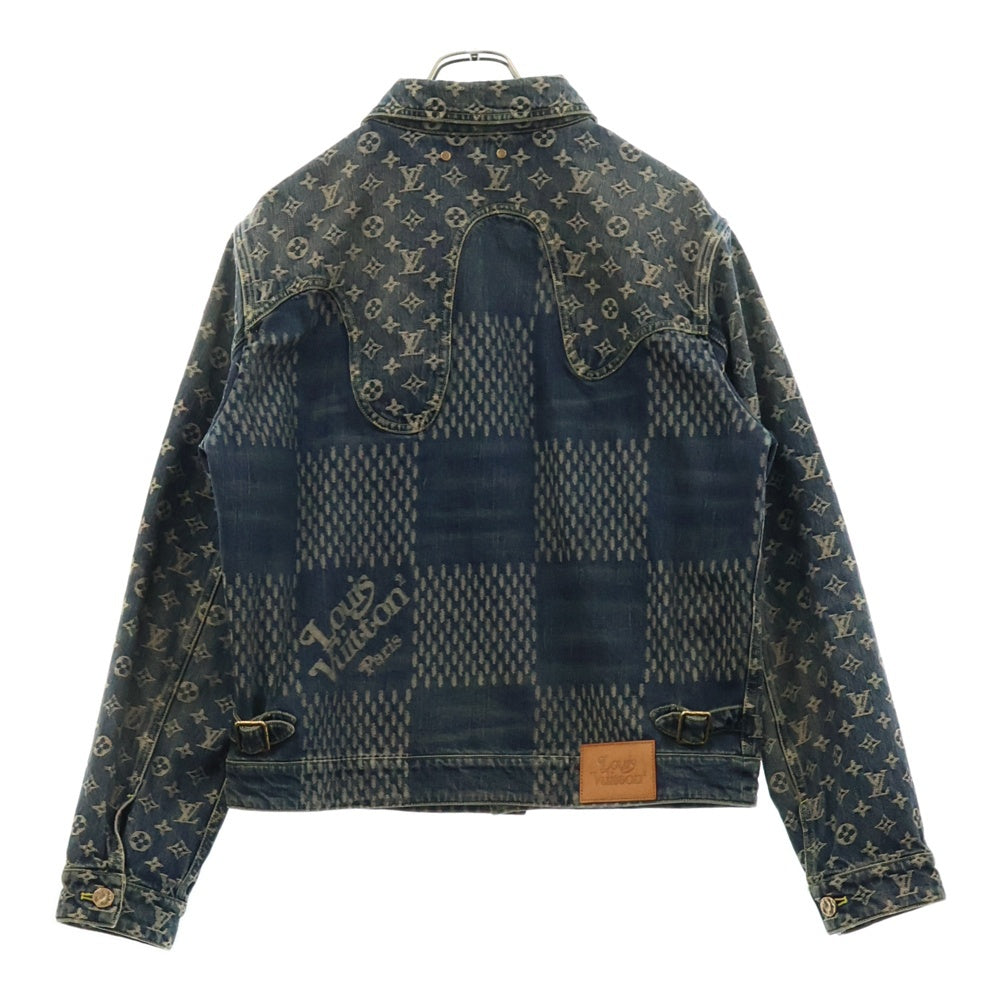 LOUIS VUITTON(ルイヴィトン) 20AW ×NIGO ニゴー モノグラム ジャイアントダミエウェーブスモノグラムデニムジャケット インディゴ HJA10WUZC