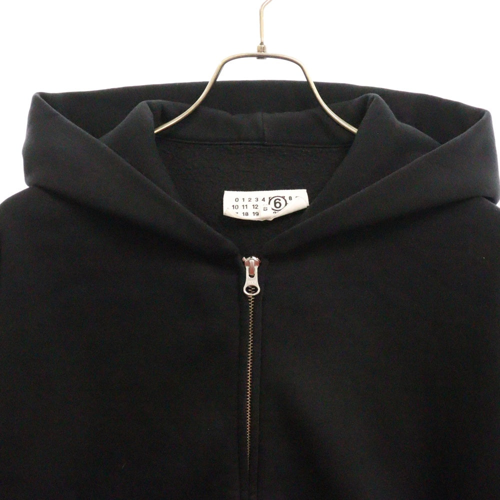 Buy MM6 Maison Margiela Drop Shoulder Zipped Hoodie 'Black