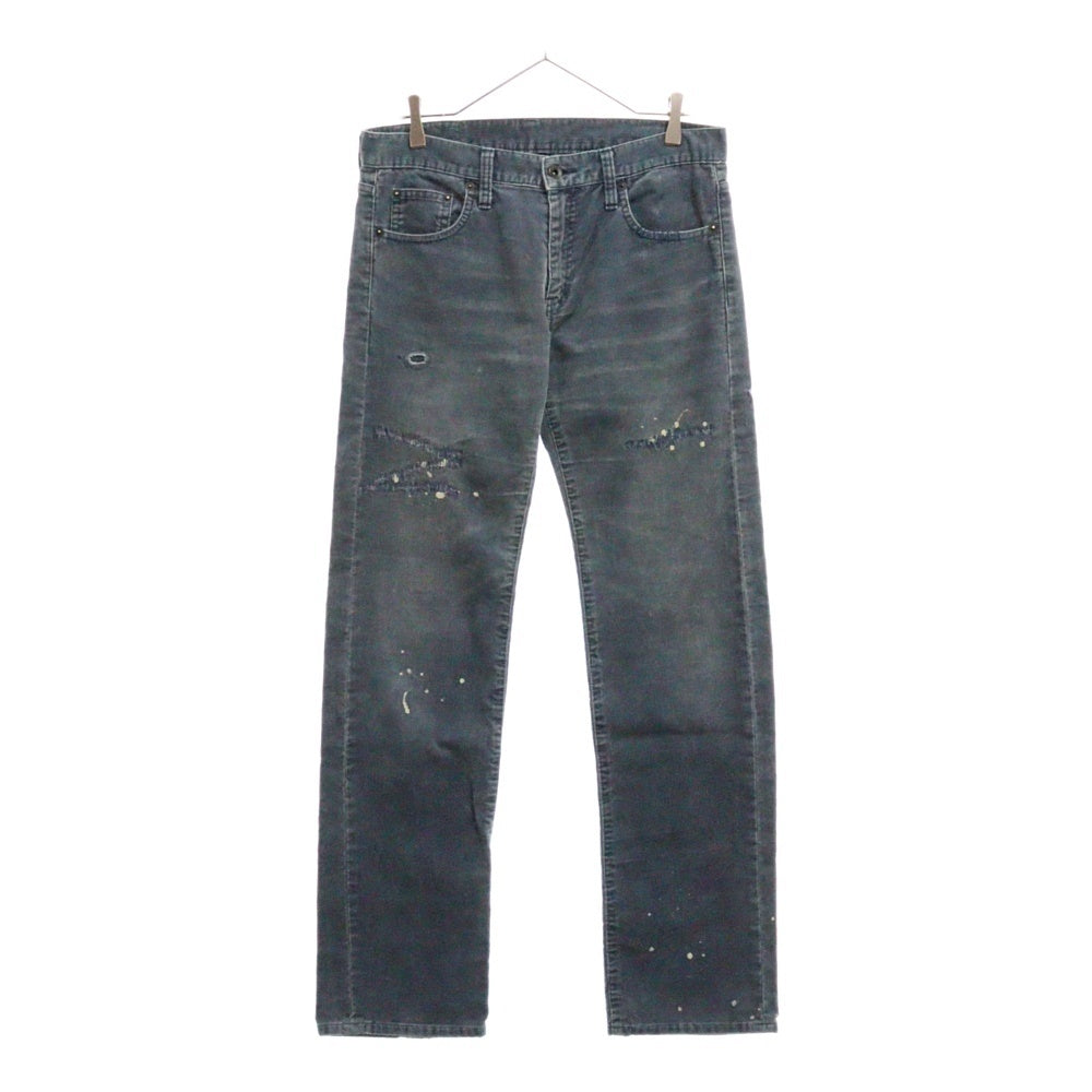NEIGHBORHOOD(ネイバーフッド) SAVEGE NARROW STRAIGHT サベージ ナロー コーデュロイ ダメージ加工パンツ ネイビーDCNH-PT-12