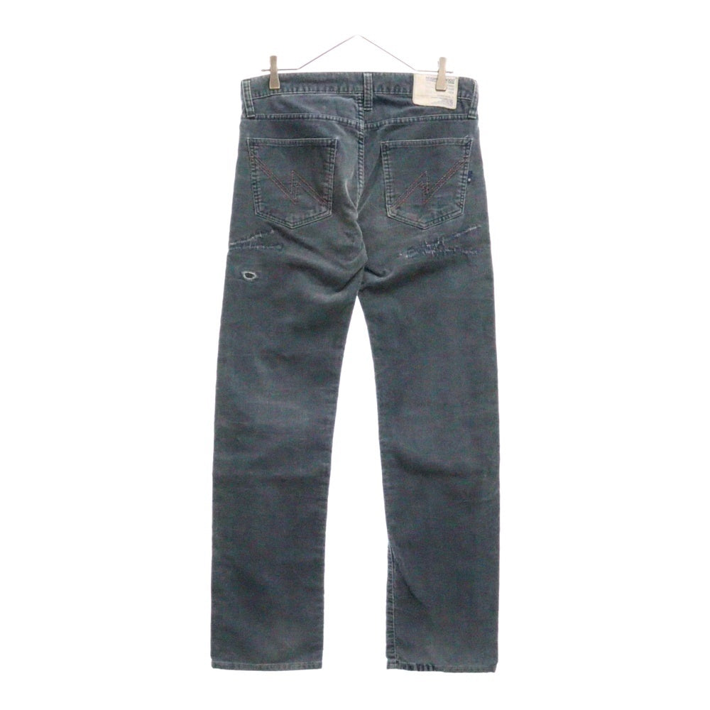 NEIGHBORHOOD(ネイバーフッド) SAVEGE NARROW STRAIGHT サベージ ナロー コーデュロイ ダメージ加工パンツ ネイビーDCNH-PT-12