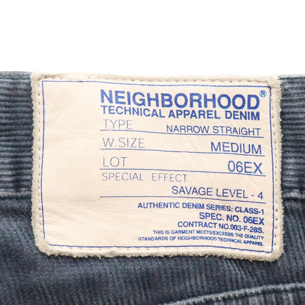 NEIGHBORHOOD(ネイバーフッド) SAVEGE NARROW STRAIGHT サベージ ナロー コーデュロイ ダメージ加工パンツ ネイビーDCNH-PT-12