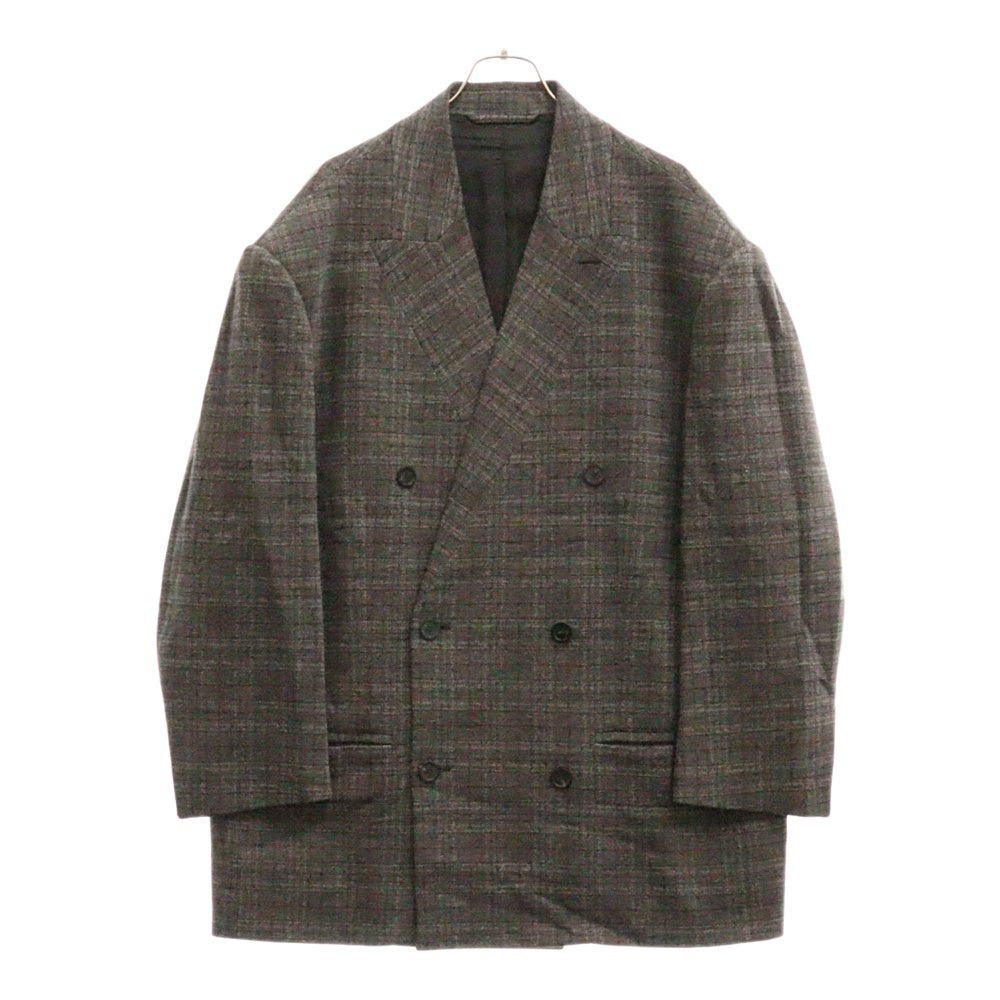 BALENCIAGA(バレンシアガ) 22SS UNIFIT チェック ダブルブレスト オーバーサイズジャケット テーラード グレー 680943 TLV05