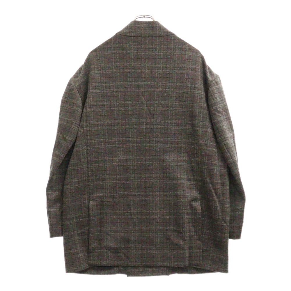 BALENCIAGA(バレンシアガ) 22SS UNIFIT チェック ダブルブレスト オーバーサイズジャケット テーラード グレー 680943 TLV05