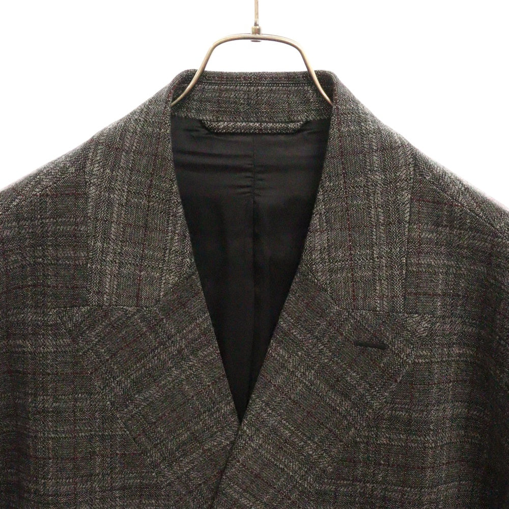 BALENCIAGA(バレンシアガ) 22SS UNIFIT チェック ダブルブレスト オーバーサイズジャケット テーラード グレー 680943 TLV05