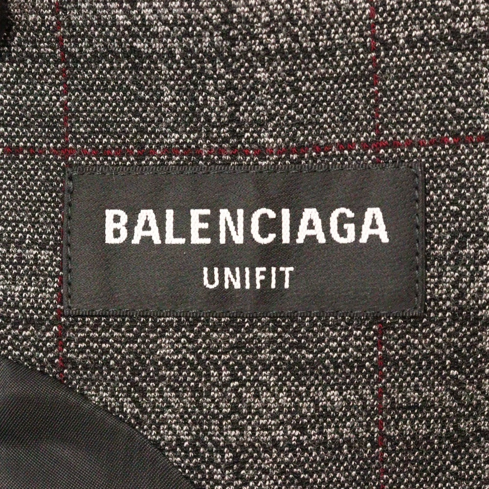 BALENCIAGA(バレンシアガ) 22SS UNIFIT チェック ダブルブレスト オーバーサイズジャケット テーラード グレー 680943 TLV05