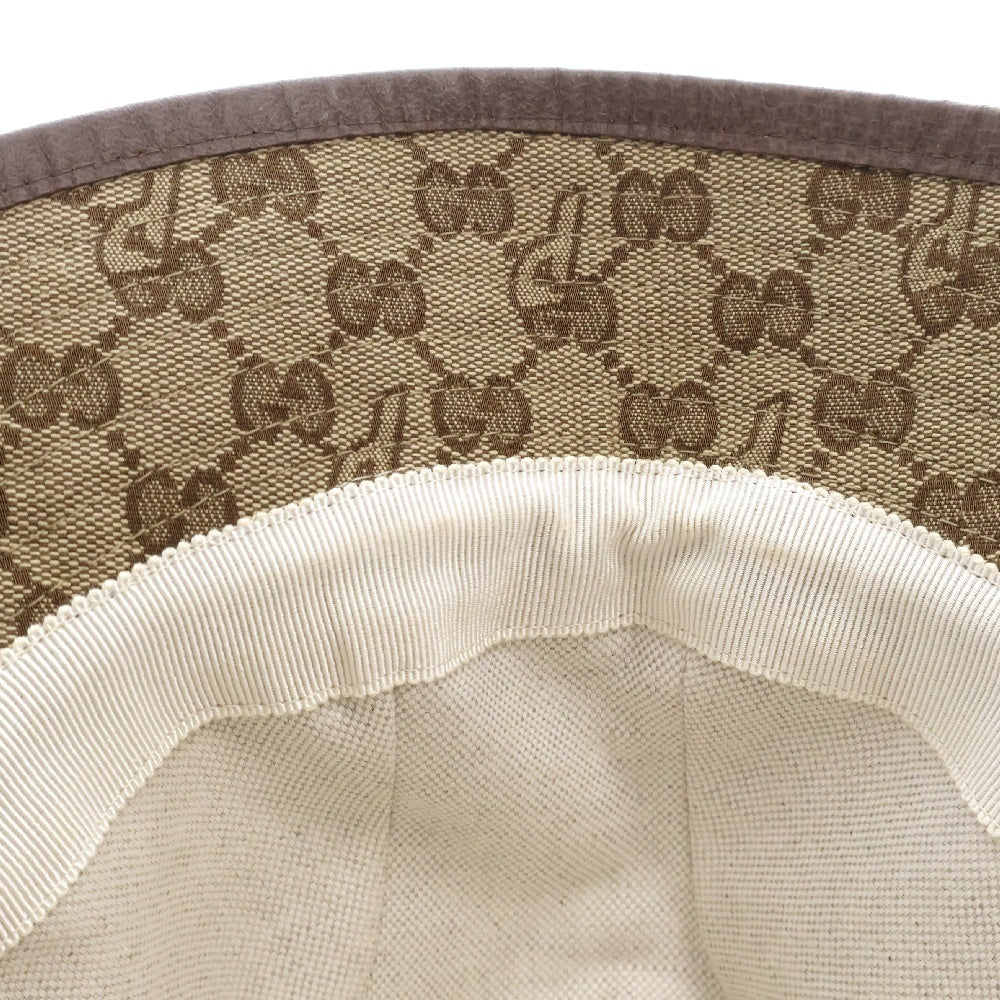 GUCCI(グッチ) ×PALACE パレス GGキャンバス 総柄 シェリーライン バケットハット 帽子 ブラウン 726133