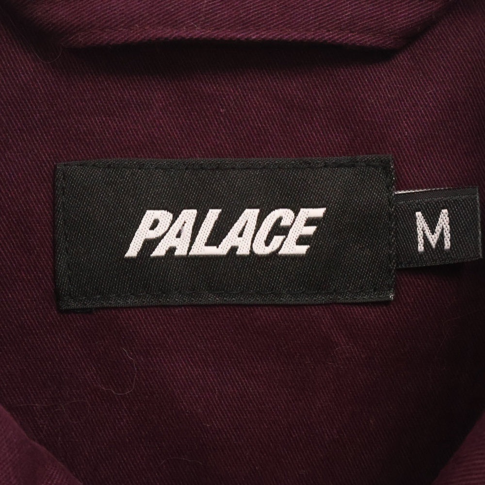 Palace Skateboards(パレススケートボーズ) トライアングルロゴプリント スナップボタンコットンコーチジャケット ボルドー