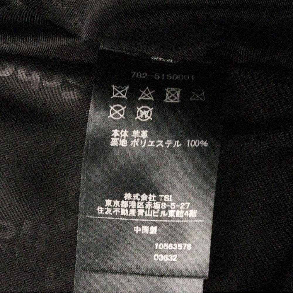 SCHOTT(ショット) NANO Univers 別注 Single Riders ラムレザー シングルライダースジャケット ブラック 782-5150001