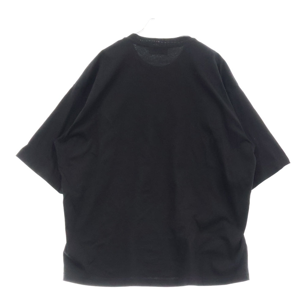 LANVIN(ランバン) 24SS CURBLACE OVERSIZED T-SHIRT フロントロゴ刺繍オーバーサイズ半袖Tシャツ ブラック RM-TS0026-J198-P24