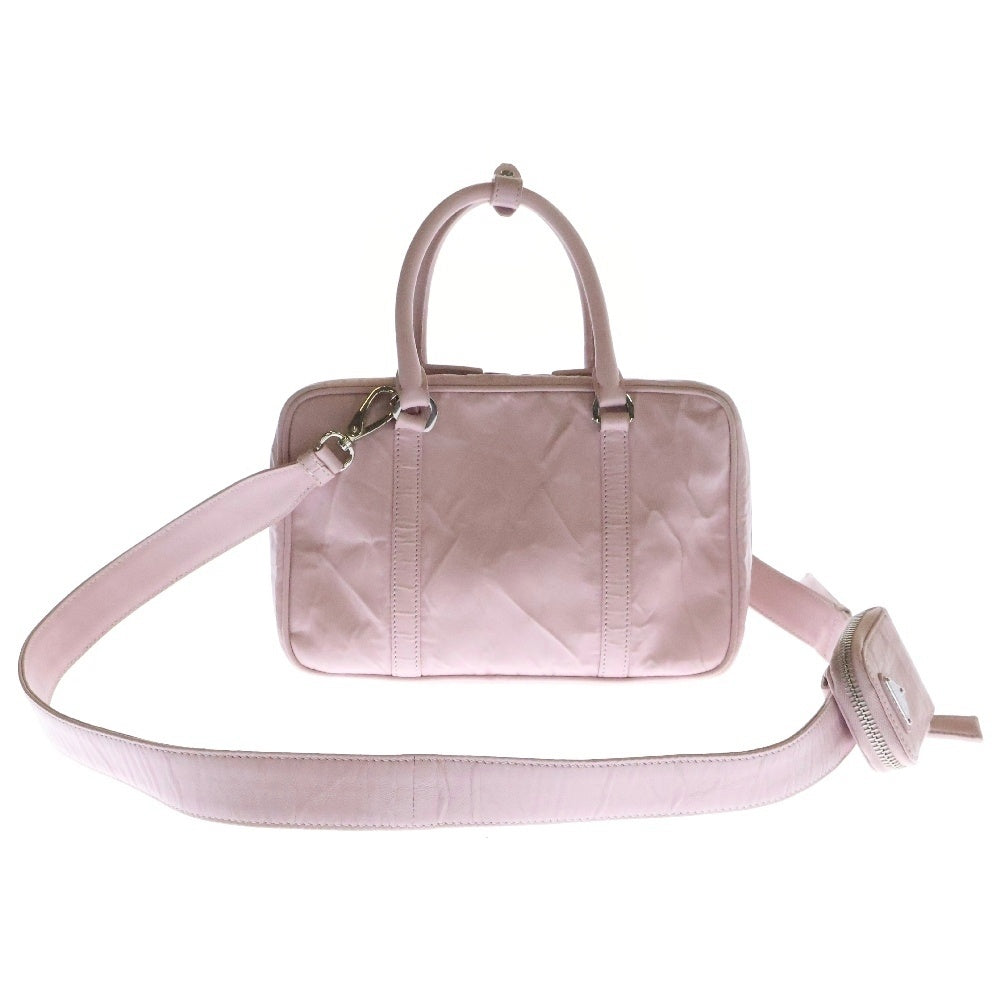 PRADA(プラダ) トライアングル レザー ショルダーバッグ ハンドバッグ 2WAY ピンク 1BB092