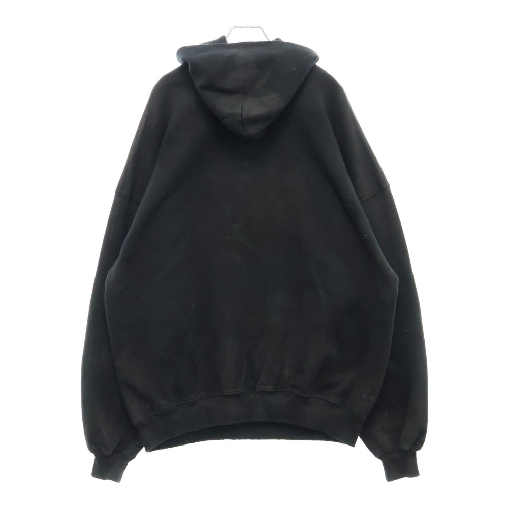 BALENCIAGA(バレンシアガ) 23SS SKATER HOODIE スケーター クラッシュダスト加工ワッペンプルオーバーパーカーフーディー ブラック 739024 TOVN3