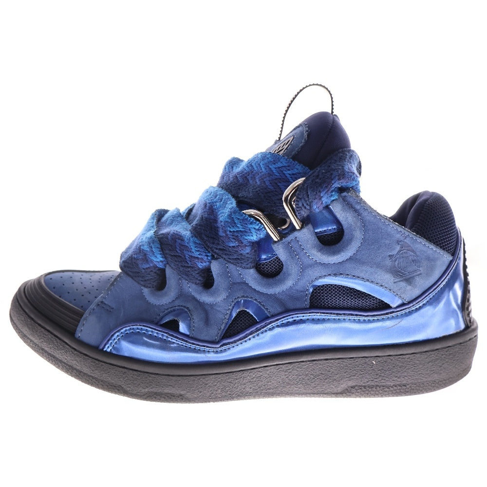 LANVIN(ランバン) Leather Curb Sneakers レザー メタリック ローカットスニーカー ブルー FM-SKRK11-HOLO-H22