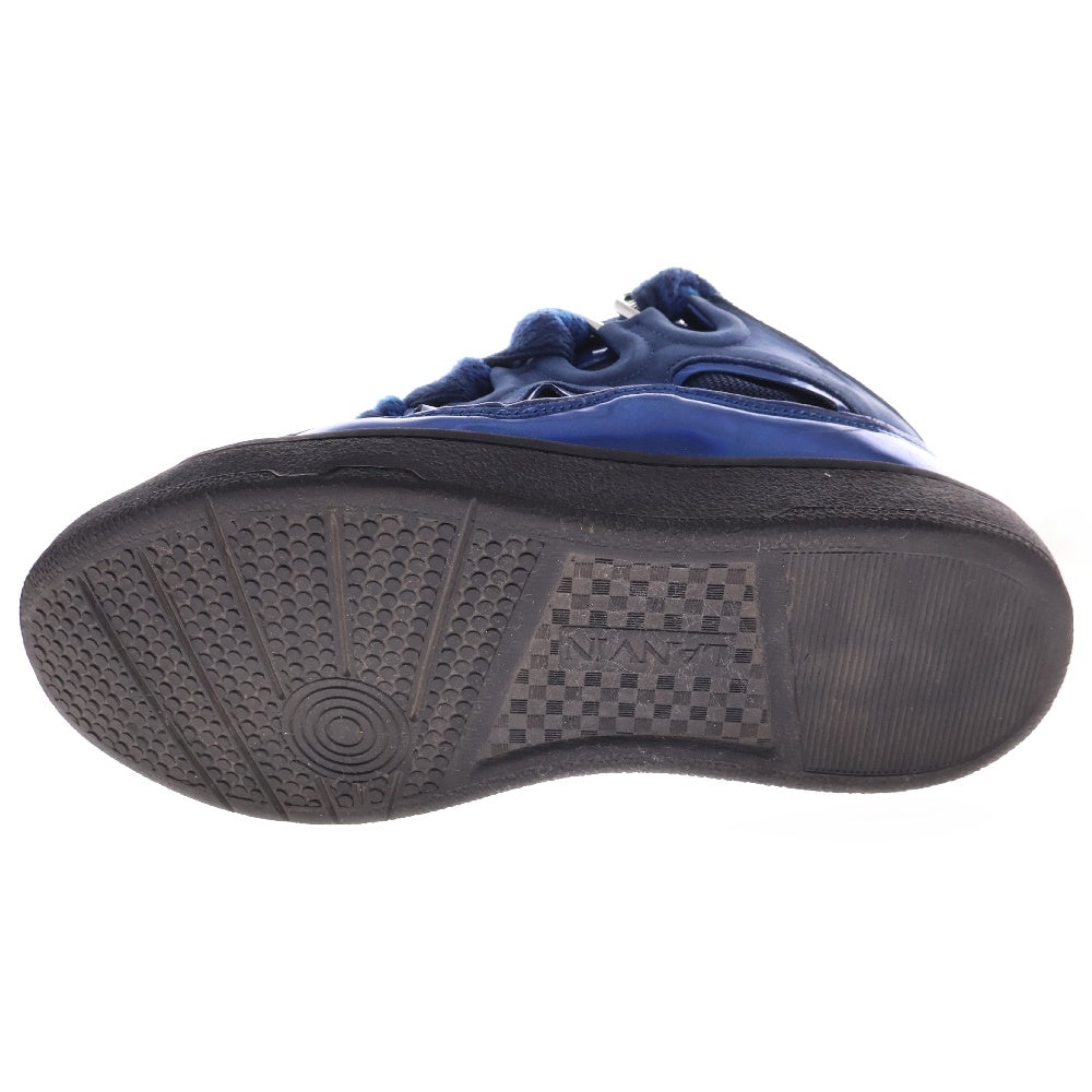 LANVIN(ランバン) Leather Curb Sneakers レザー メタリック ローカットスニーカー ブルー FM-SKRK11-HOLO-H22