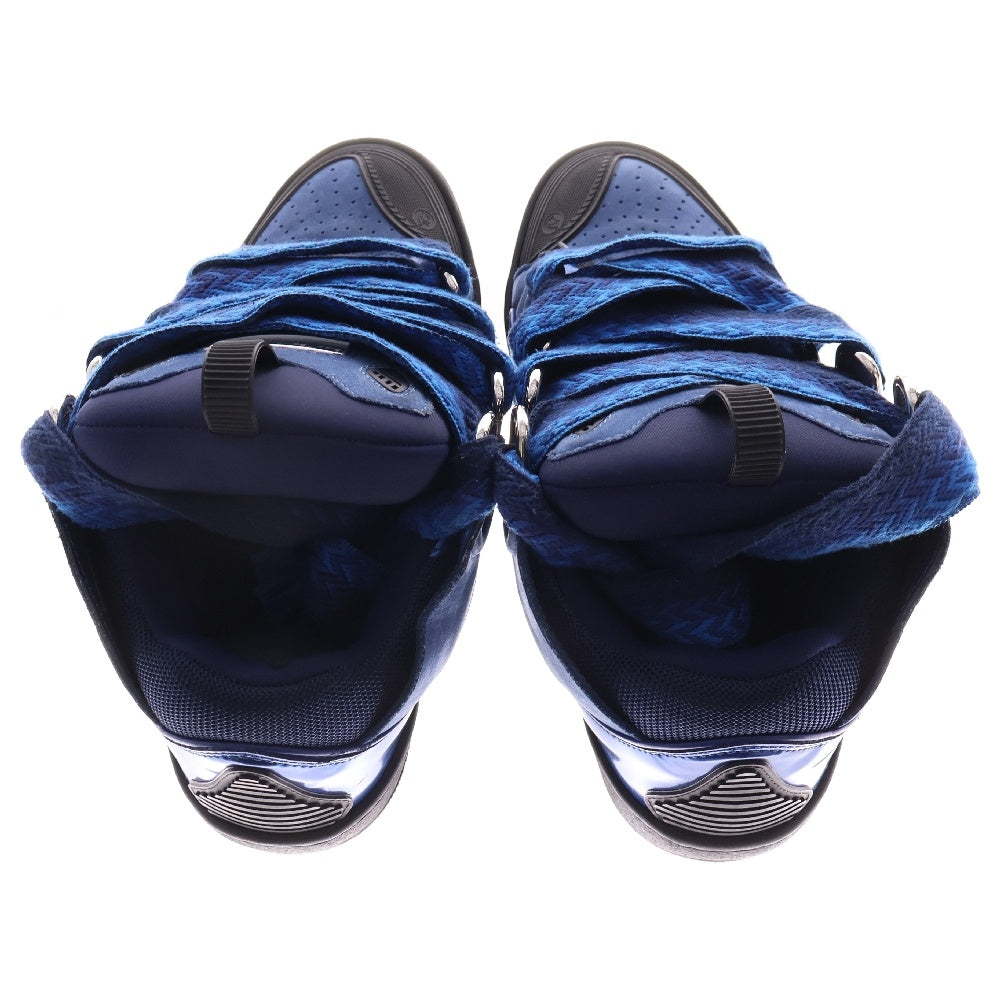 LANVIN(ランバン) Leather Curb Sneakers レザー メタリック ローカットスニーカー ブルー FM-SKRK11-HOLO-H22