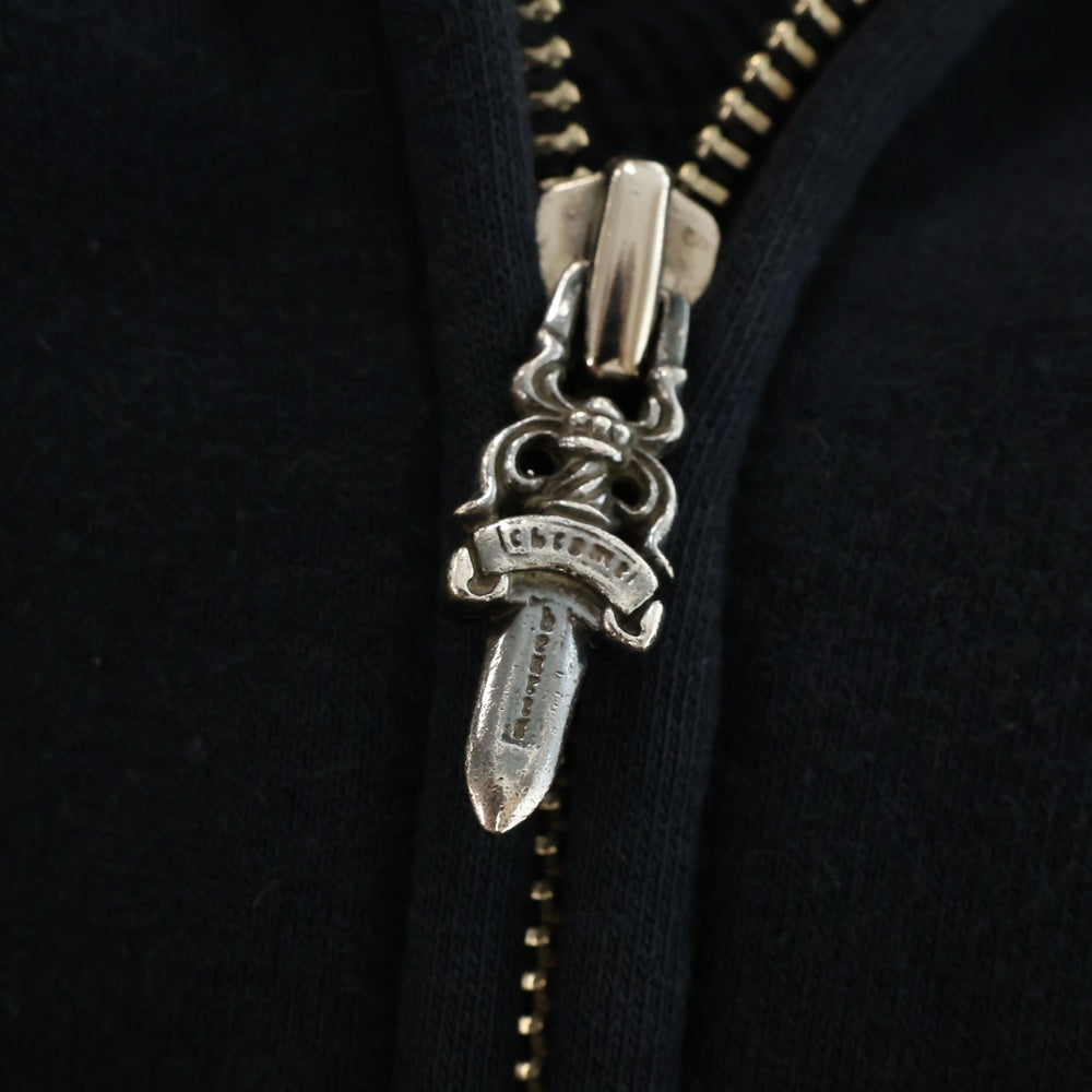 CHROME HEARTS(クロムハーツ) 【OLD】ダガージップ CHクロス サーマルライナー ジップアップ スウェットパーカー ブラック