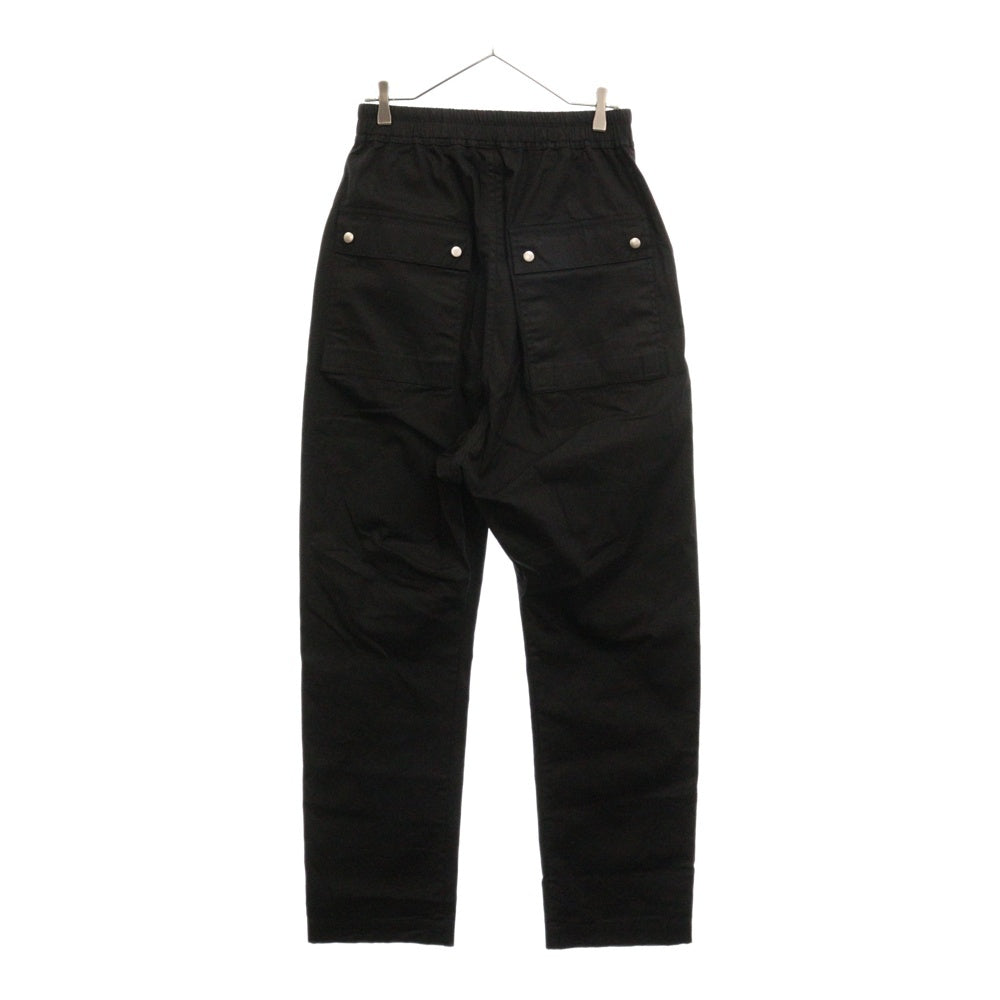 Rick Owens(リックオウエンス) 24SS Bela Pants ベラ フロント ジップ ボタンデザイン センタープレス テーパード パンツ ブラック RU01D3361-TE