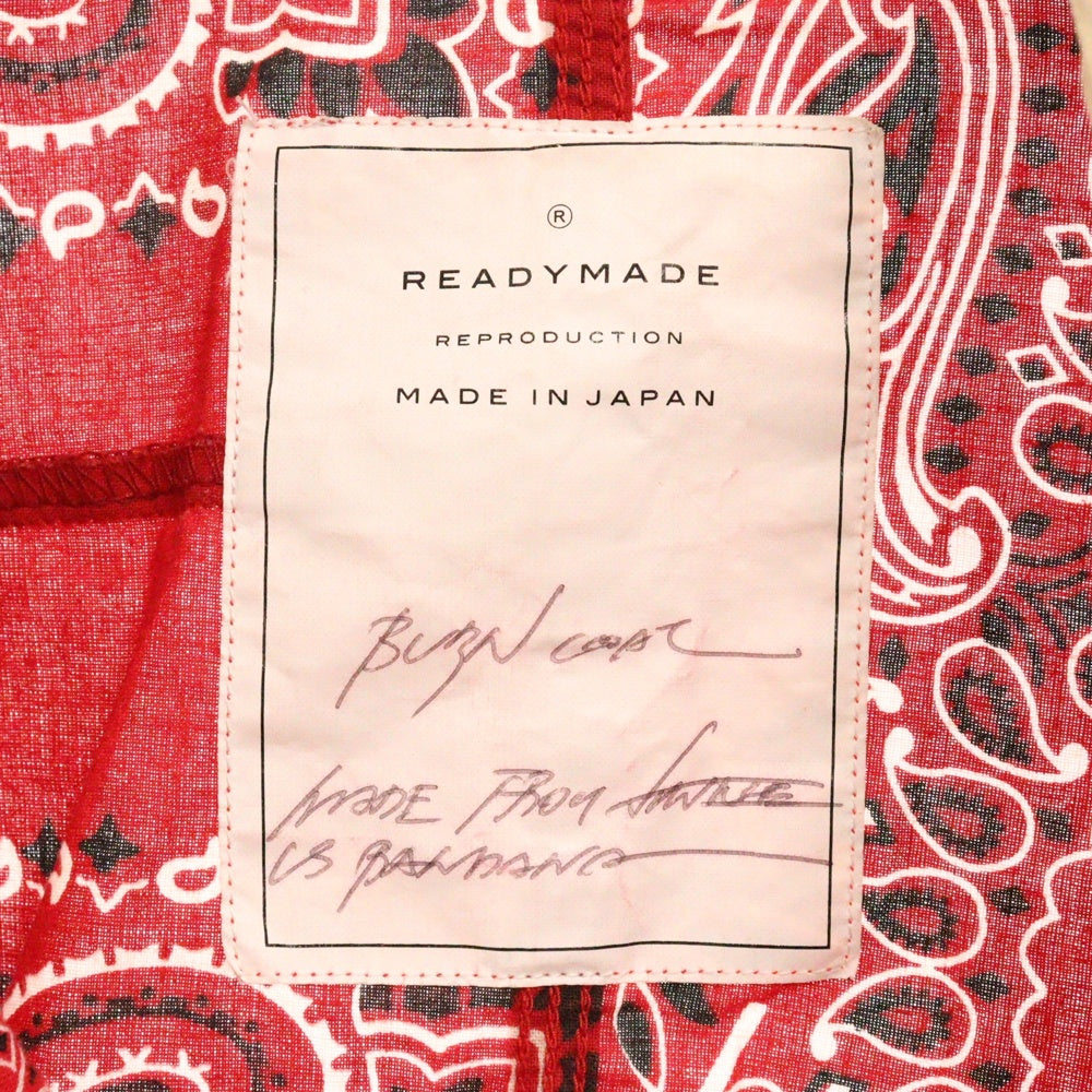 READY MADE(レディメイド) 21SS BANDANA BURN COAT コーデュロイカラー バンダナ 長袖シャツ ジャケット レッド RE-CO-RE-00-00-112