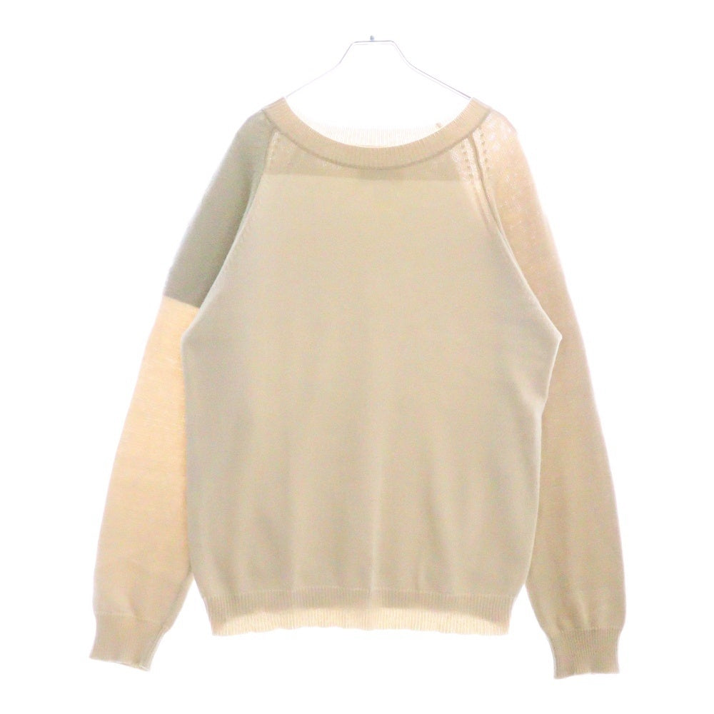 Martin Margiela 10(マルタンマルジェラ) 00SS マルチカラー 切り替えデザイン ニット セーター ベージュ 333-18422