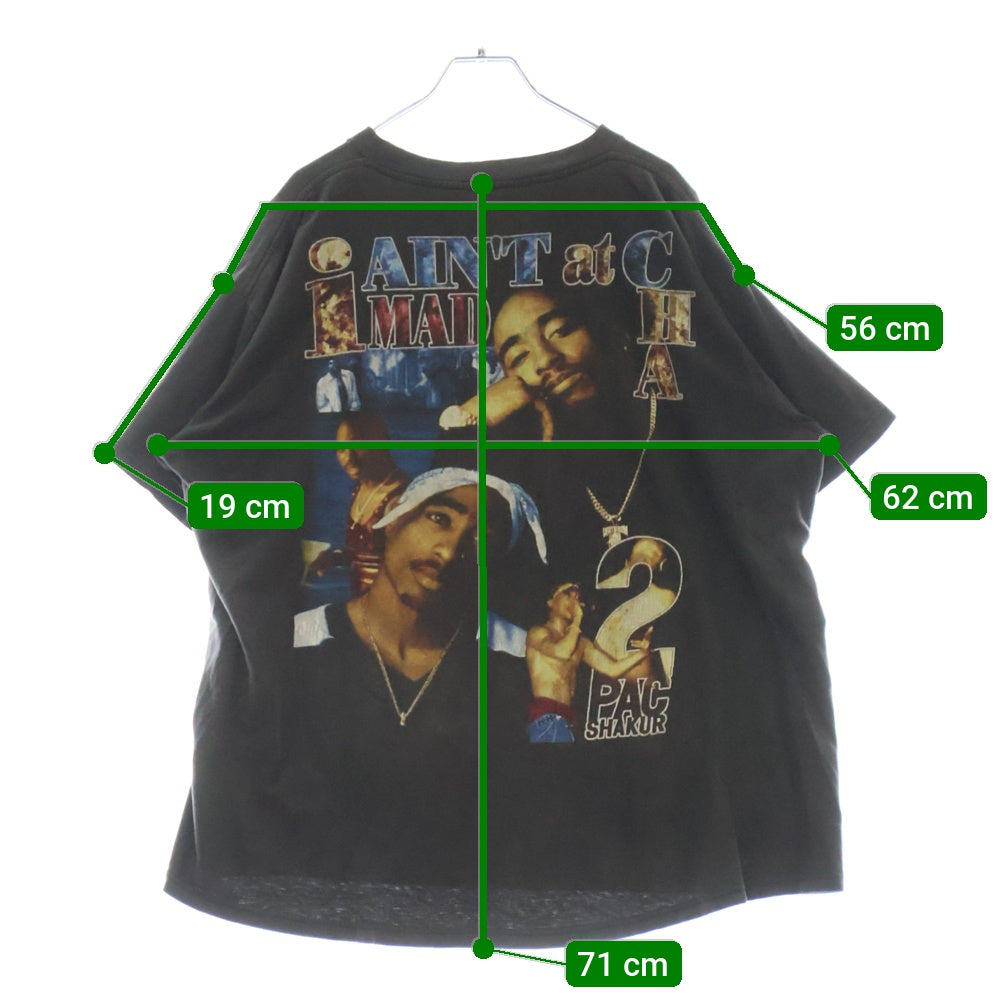 VINTAGE(ヴィンテージ) 90-00s 2PAC TEE ツーパック フロントプリント半袖Tシャツ カットソー ブラック
