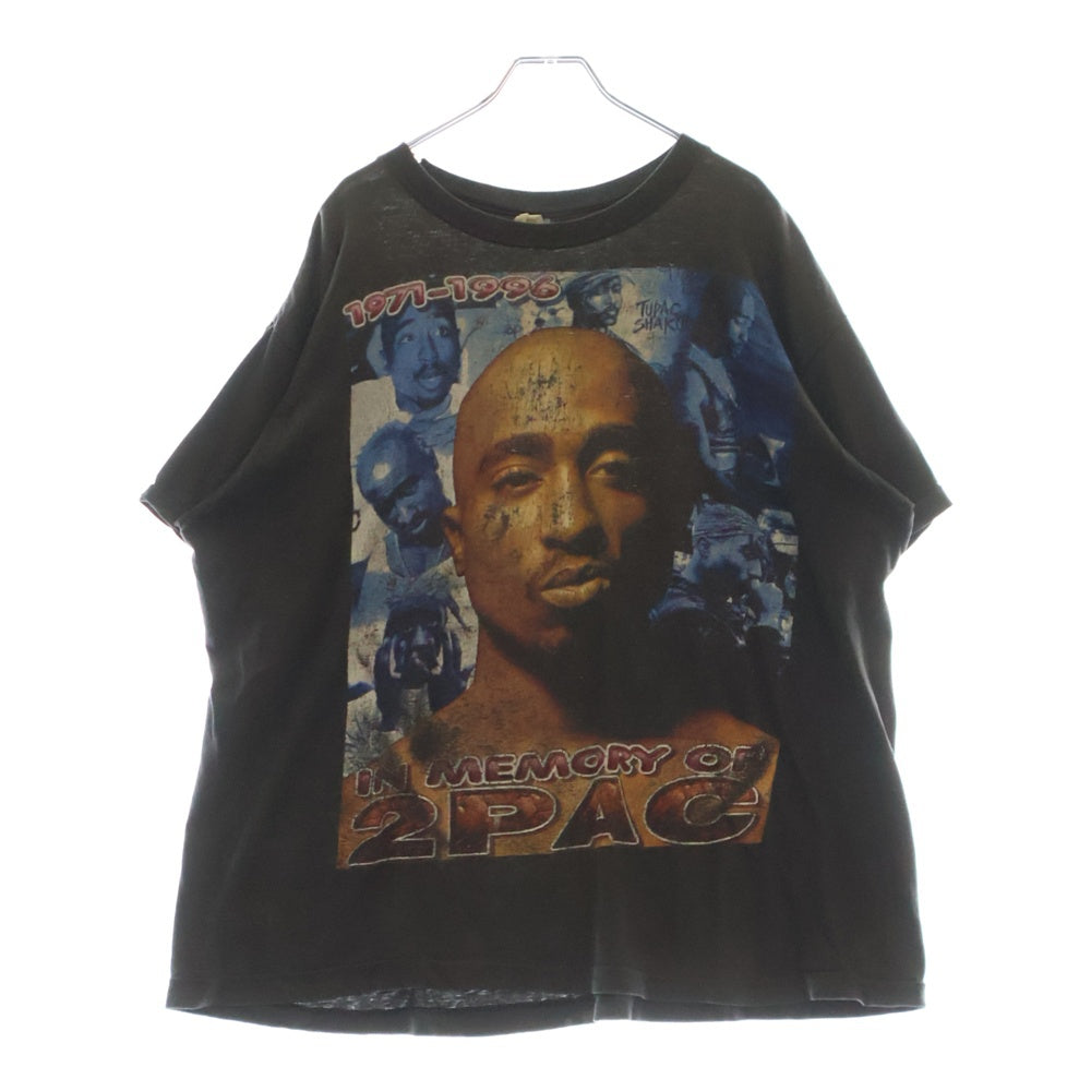 VINTAGE(ヴィンテージ) 90-00s 2PAC TEE ツーパック フロントプリント半袖Tシャツ カットソー ブラック