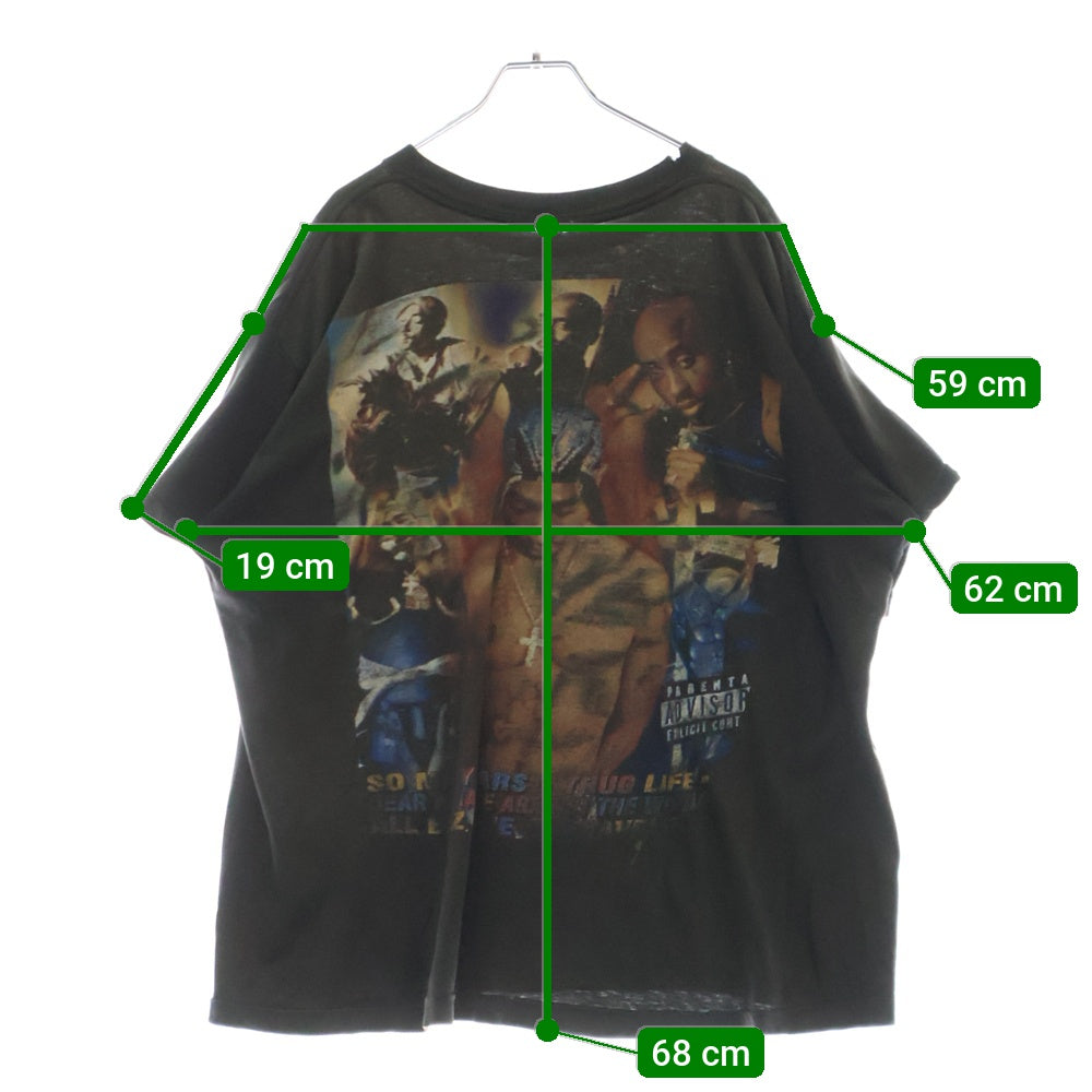 VINTAGE(ヴィンテージ) 90-00s 2PAC TEE ツーパック フロントプリント半袖Tシャツ カットソー ブラック
