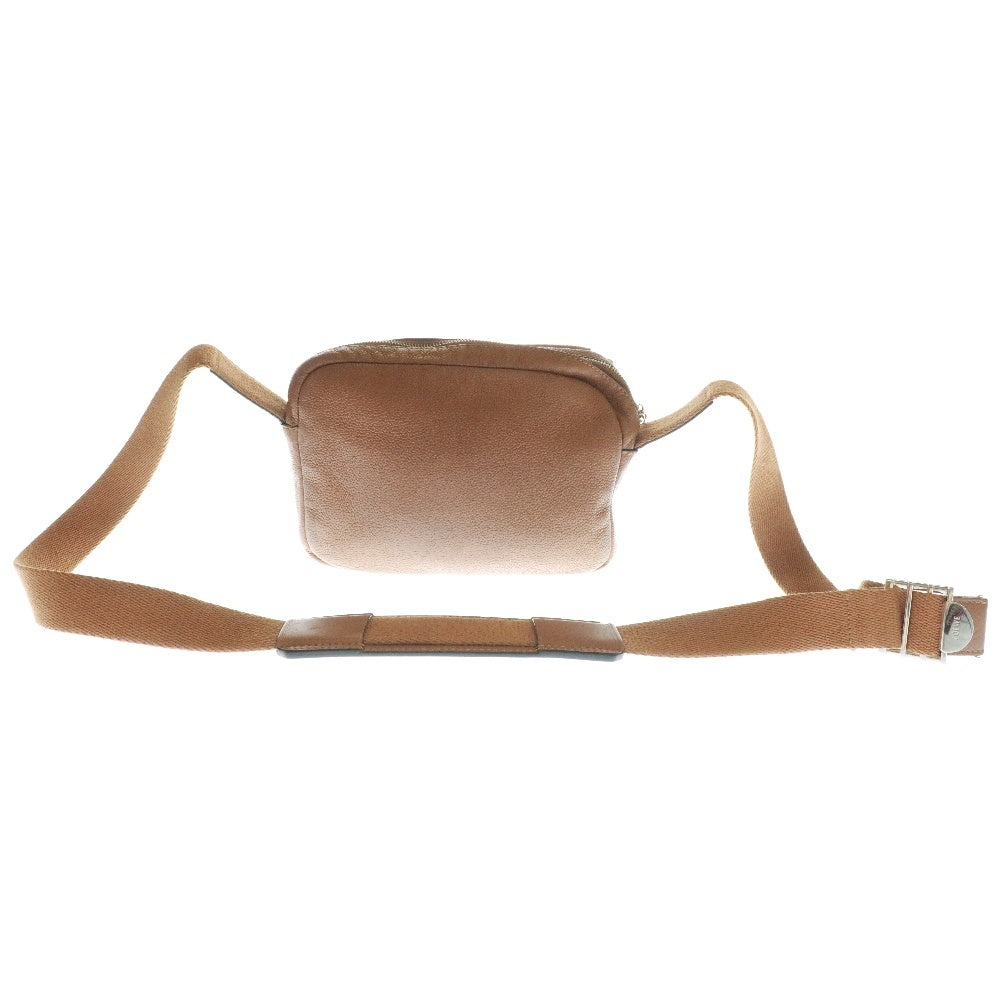 LOEWE(ロエベ) Military Messenger Bag ミリタリー メッセンジャー レザー ショルダーバッグ ブラウン 317.12AA72