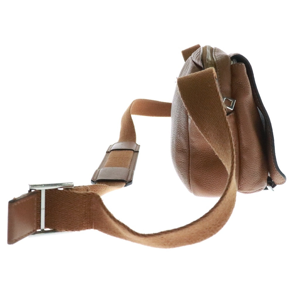 LOEWE(ロエベ) Military Messenger Bag ミリタリー メッセンジャー レザー ショルダーバッグ ブラウン 317.12AA72