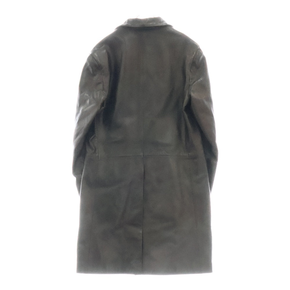 Y'2 LEATHER(ワイツーレザー) ホースシューレザー ステンカラーコート ブラック