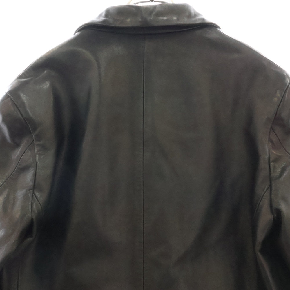 Y'2 LEATHER(ワイツーレザー) ホースシューレザー ステンカラーコート ブラック
