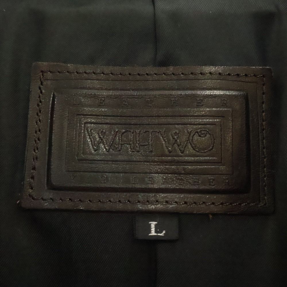 Y'2 LEATHER(ワイツーレザー) ホースシューレザー ステンカラーコート ブラック