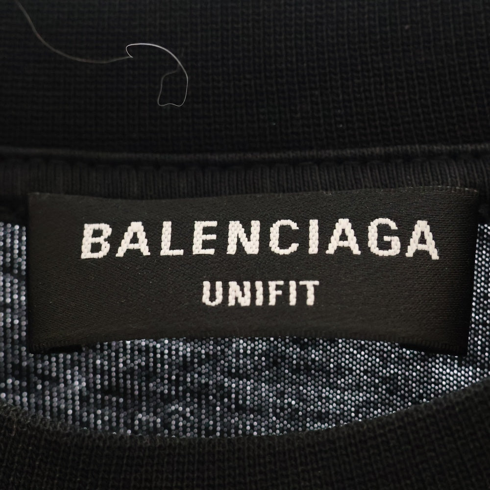 BALENCIAGA(バレンシアガ) 21AW B AUTHENTIC PATCHED パッチ 長袖Tシャツ カットソー ブラック/ブルー 698227 TMM08