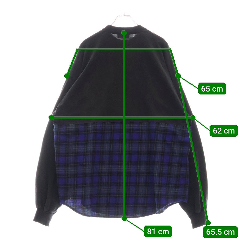 BALENCIAGA(バレンシアガ) 21AW B AUTHENTIC PATCHED パッチ 長袖Tシャツ カットソー ブラック/ブルー 698227 TMM08