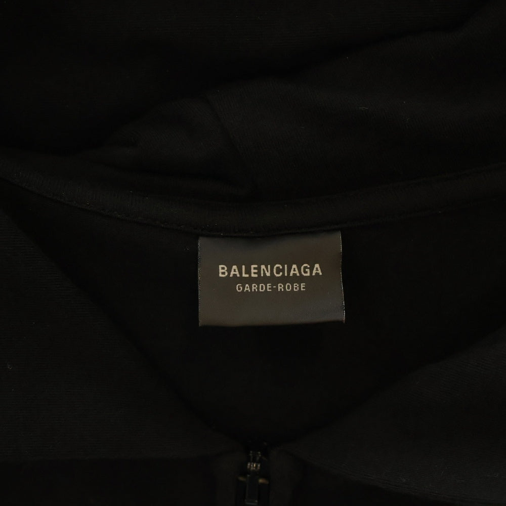BALENCIAGA(バレンシアガ) Fitted zip-up hooded sweatshirt ジップアップ フーデッドパーカー ブラック 773284 TPVO8