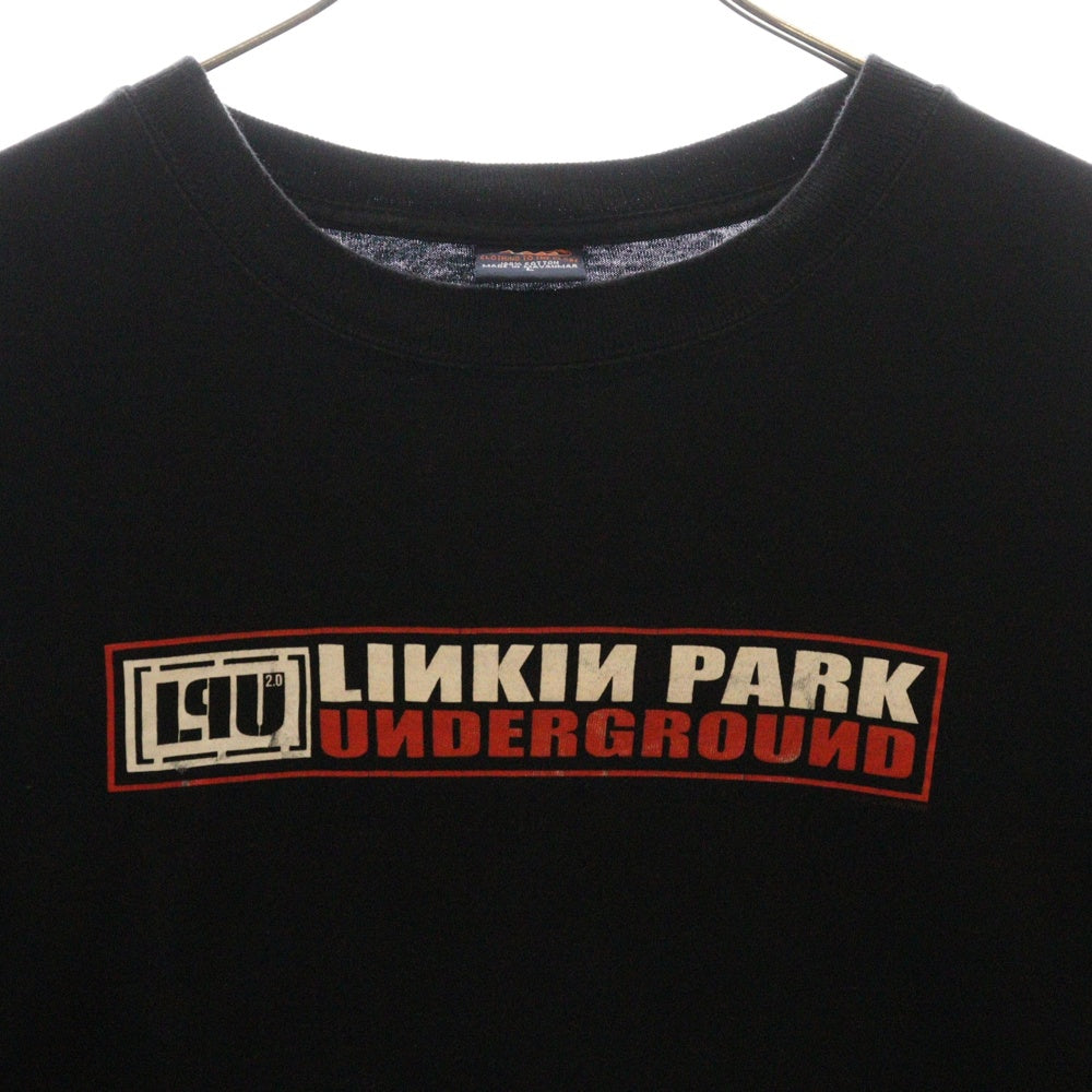 VINTAGE(ヴィンテージ) 00s LINKIN PARK UNDERGROUND プリント 半袖Tシャツ ブラック