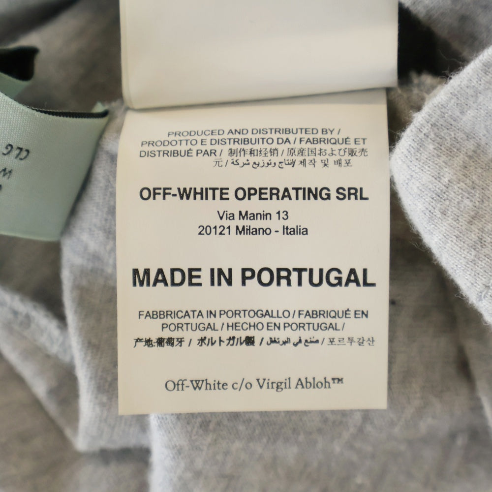 OFF-WHITE(オフホワイト) フロントプリント レイヤードデザイン プルオーバースウェットパーカー グレー