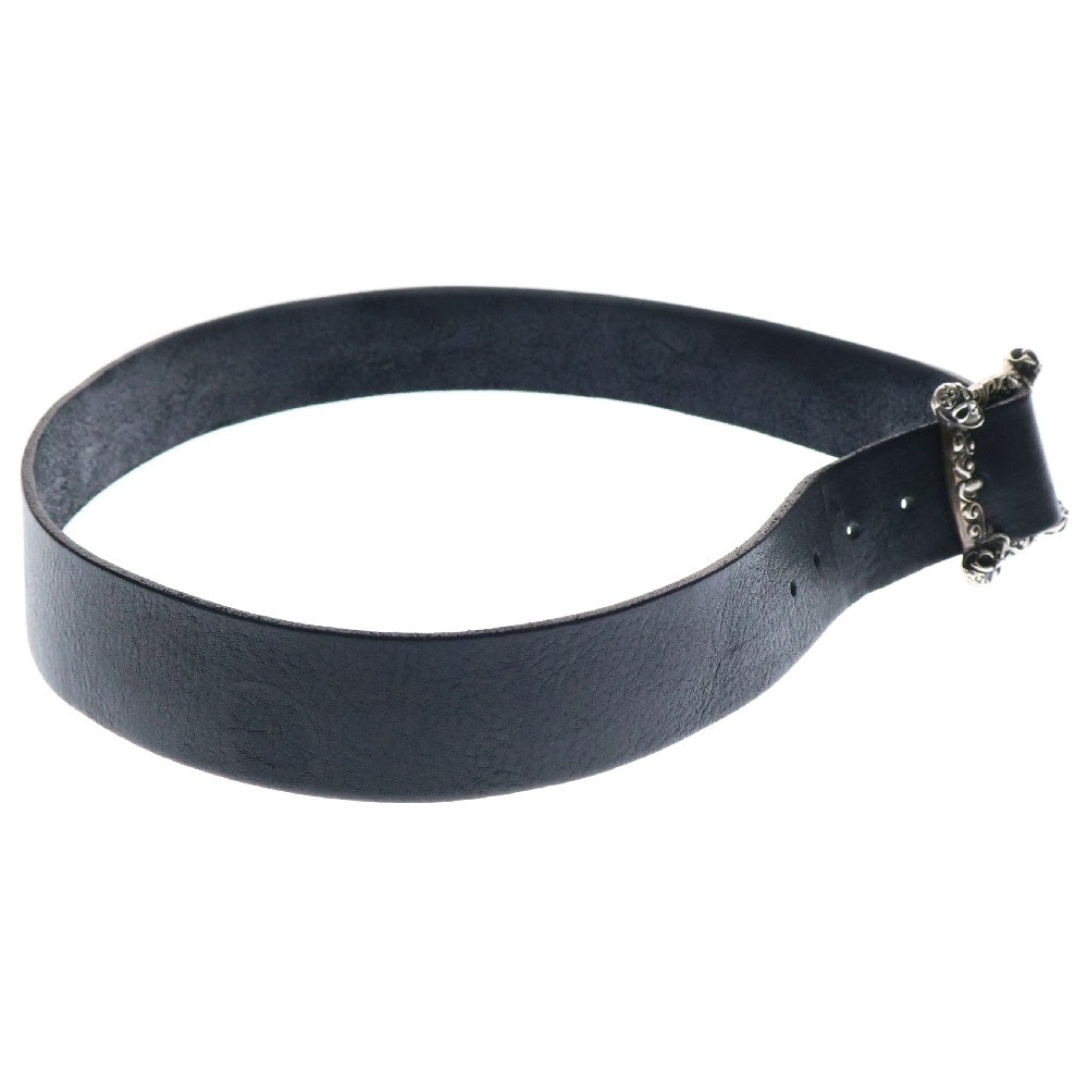 Bill Wall Leather/BWL(ビルウォールレザー) SQUARE WAVE W/4 GL SKULLS BELT BUCKLE スクエアスカルバックルベルト シルバー/ブラック