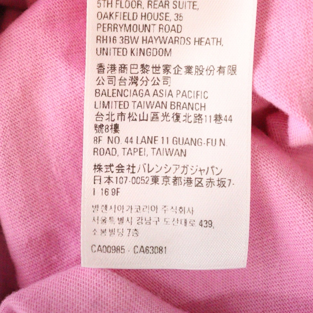 BALENCIAGA(バレンシアガ) 23SS Hand Drawn BB Icon Tee 612965 TNVN4 ロゴ クルーネック 半袖Tシャツ カットソー ピンク