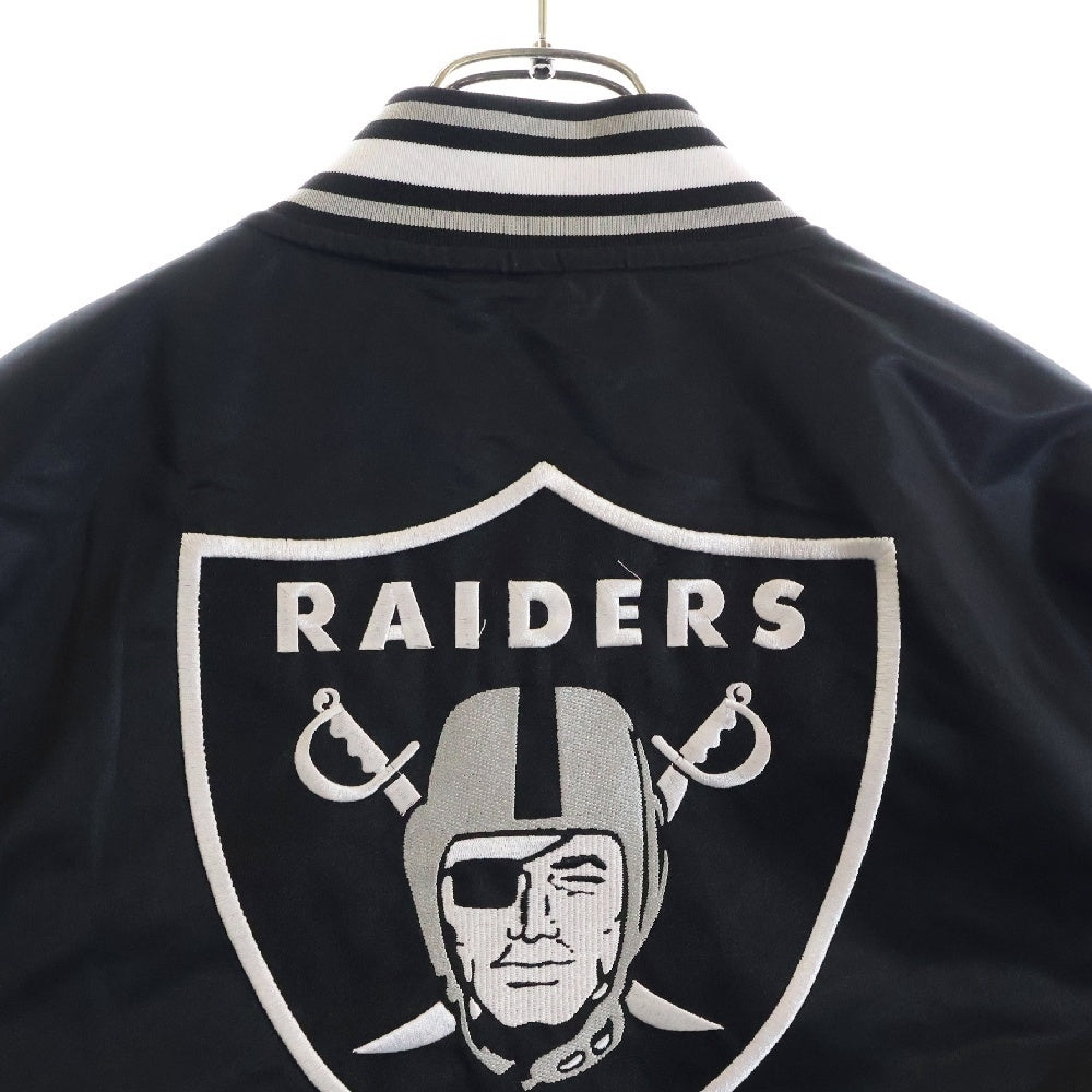 NFL(エヌエフエル) フロントロゴエンブロイダリー スタジャン ナイロン ジャケット ブラック