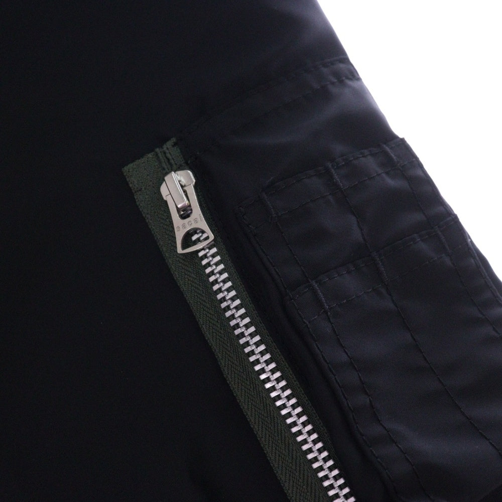 Sacai(サカイ) Nylon Twill Knit Blouson ナイロン ニット ミリタリー ブルゾン ブラック 25-03618M