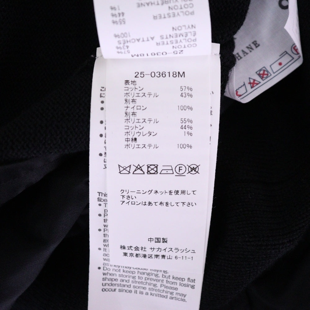 Sacai(サカイ) Nylon Twill Knit Blouson ナイロン ニット ミリタリー ブルゾン ブラック 25-03618M