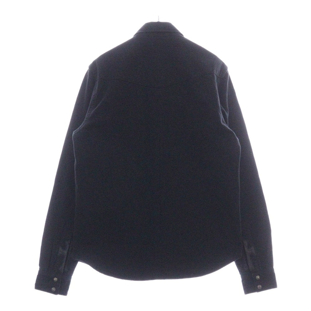 CHROME HEARTS(クロムハーツ) DENIM WESTERN デニムウエスタン 袖クロスパッチクロスボールボタン デニム長袖シャツ ブラック