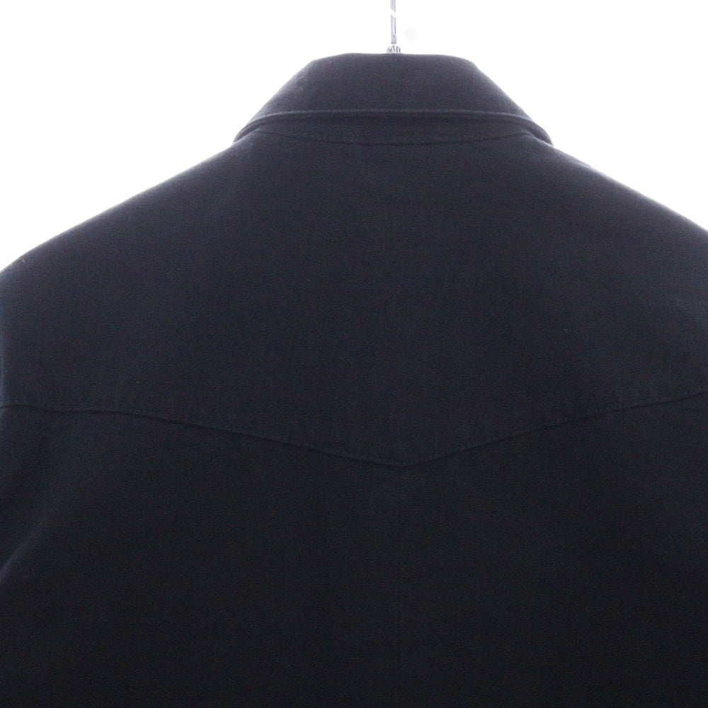 CHROME HEARTS(クロムハーツ) DENIM WESTERN デニムウエスタン 袖クロスパッチクロスボールボタン デニム長袖シャツ ブラック