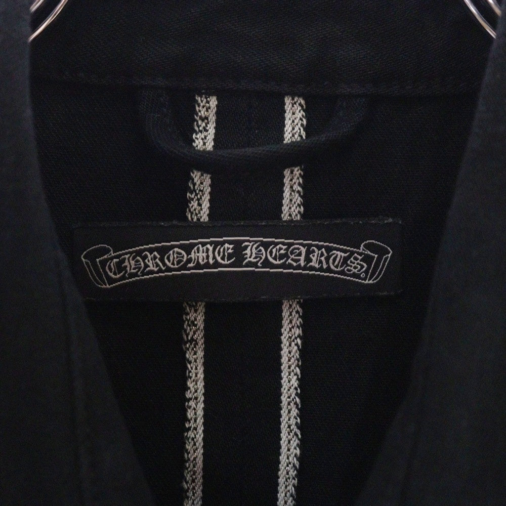 CHROME HEARTS(クロムハーツ) DENIM WESTERN デニムウエスタン 袖クロスパッチクロスボールボタン デニム長袖シャツ ブラック