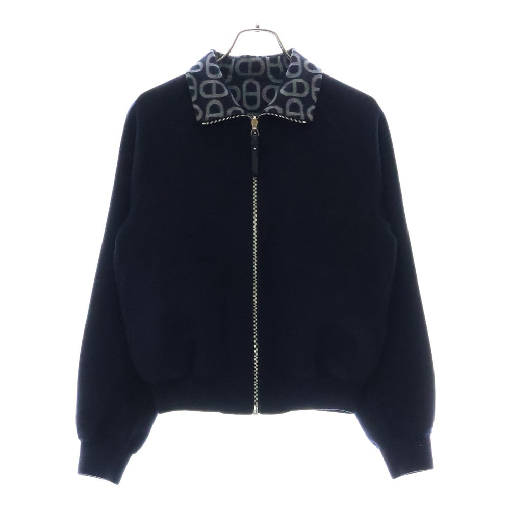 HERMES(エルメス) 24AW シェーヌダンクル ウール リバーシブルジップアップジャケット ボンバージャケット ブルゾン ネイビー レディース 4H0141DC