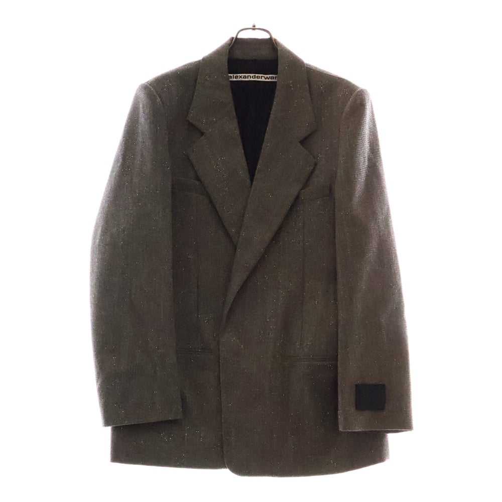 ALEXANDER WANG(アレキサンダーワン) ラインストーン オーバーサイズ ブレザー ジャケット レディース グレー 1WC4232498