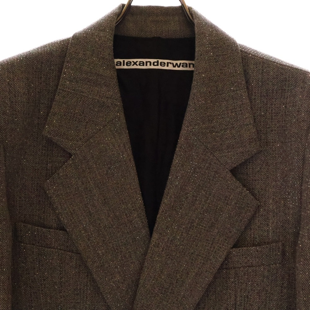 ALEXANDER WANG(アレキサンダーワン) ラインストーン オーバーサイズ ブレザー ジャケット レディース グレー 1WC4232498