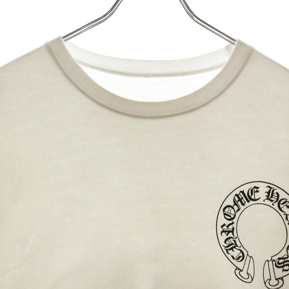 CHROME HEARTS(クロムハーツ) Horseshoe L/S Sweatshirt ホースシュープリント 袖フローラル スウェットトレーナー ホワイト