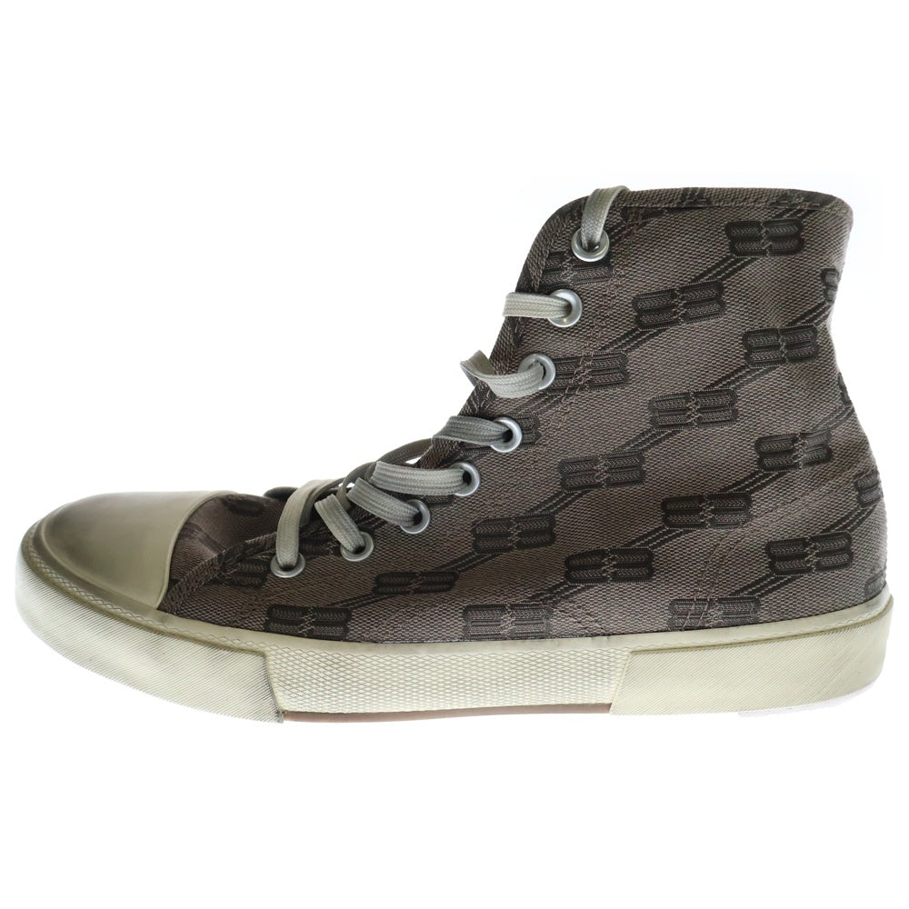 BALENCIAGA(バレンシアガ) 22SS Paris High Top ロゴジャガード ハイカットスニーカー ブラウン 42 688752