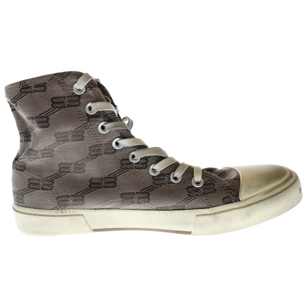BALENCIAGA(バレンシアガ) 22SS Paris High Top ロゴジャガード ハイカットスニーカー ブラウン 42 688752