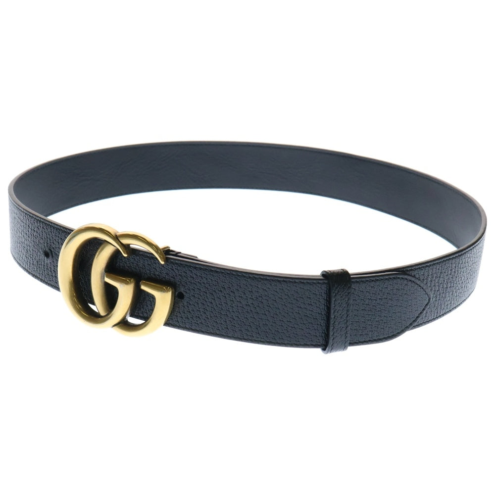 GUCCI(グッチ) ダブルG ワイド レザー ベルト ブラック 406831 DJ20T